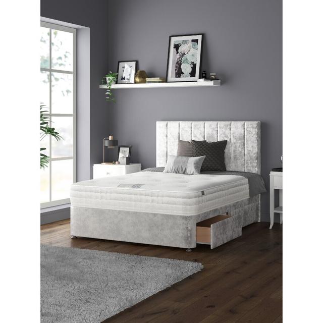 Divan Bed Set Fairmont Park Size: Small Double (4'), Colour: Silver on Productcaster.