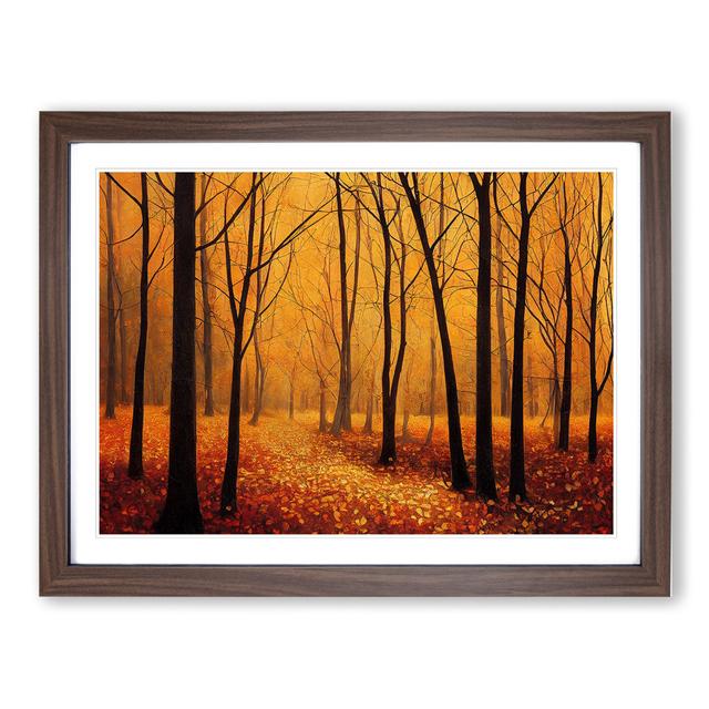 Idyllic Autumn Forest - Picture Frame Graphic Art Alpen Home Size: 25cm H x 34cm W x 2cm D, Frame Colour: Walnut on Productcaster.