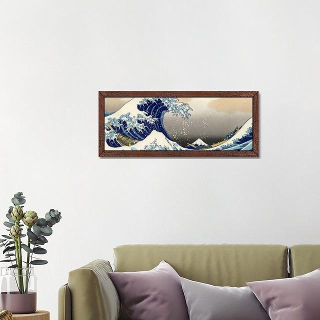 The Great Wave At Kanagawa by Katsushika Hokusai - Panoramic Painting on Canvas Bloomsbury Market Size: 40.64cm H x 121.92cm W x 3.81cm D, Format: Bro on Productcaster.