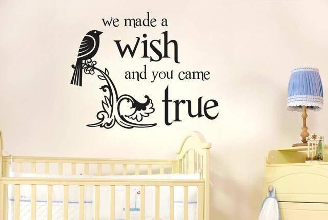 We Made a Wish and You Came True Wall Sticker 17 Stories Size: Medium, Colour: White on Productcaster.