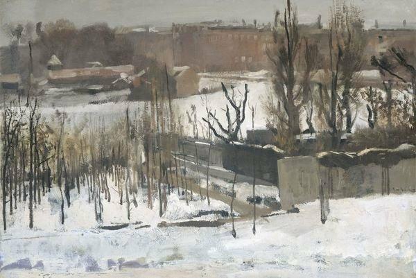 View of the Oosterpark in Amsterdam in the Snow, 1892 by Georg-Hendrik Breitner Art Print on Canvas East Urban Home Format: Black Framed Paper, Size: on Productcaster.