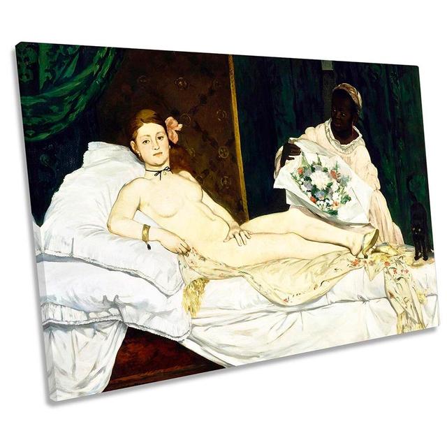 Edouard Manet - Olympia - Wrapped Canvas Print Rosalind Wheeler Size: 61cm H x 91.4cm W x 4cm D on Productcaster.