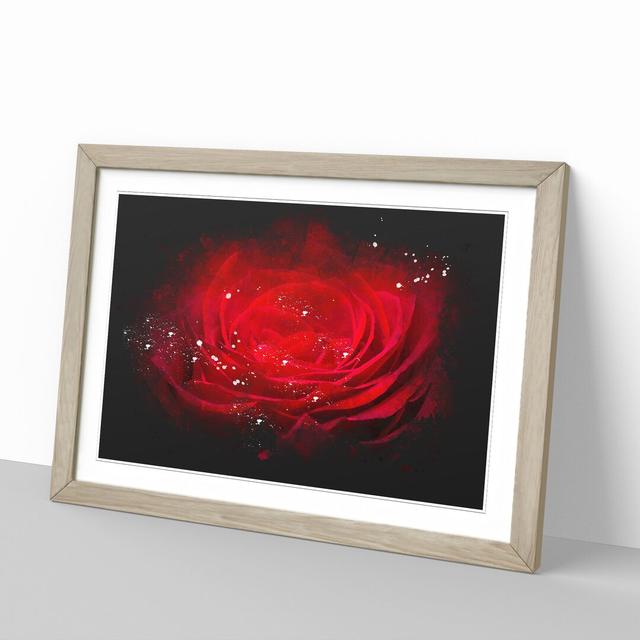 Red Rose Flower Vol.7 - Picture Frame Painting East Urban Home Frame Option: Oak Framed, Size: 65cm H x 90cm W x 2cm D on Productcaster.