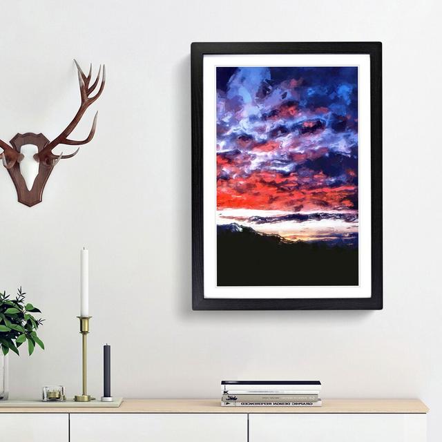 Fire Sky Above the Mountain in Abstract - Picture Frame Graphic Art Print East Urban Home Frame Option: Black Framed, Size: 48cm H x 36cm W x 2cm D on Productcaster.