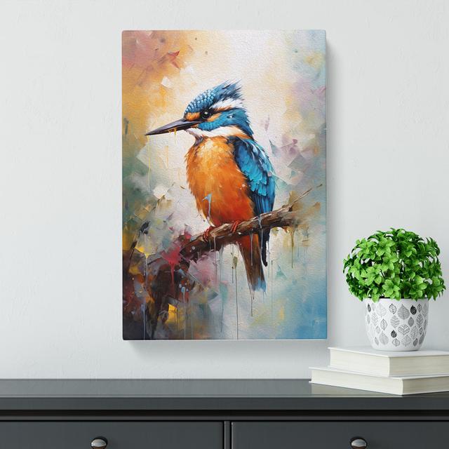 Kingfisher Impressionism - Print Marlow Home Co. Size: 50cm H x 35cm W x 3cm D on Productcaster.