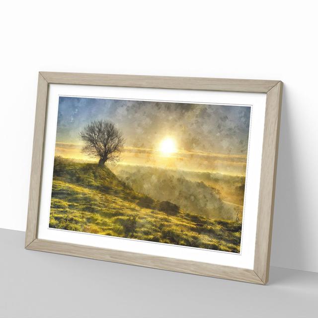 Tree at Sunrise Vol.1 - Picture Frame Graphic Art East Urban Home Frame Option: Oak, Size: 27cm H x 36cm W x 2cm D on Productcaster.