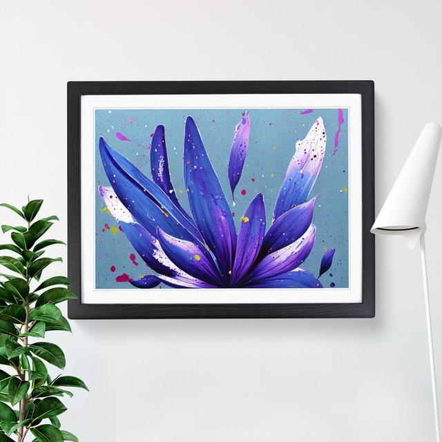 Bluebell Flower Splash Vol.3 Abstract - Picture Frame Painting Marlow Home Co. Size: 46cm H x 64cm W x 2cm D, Frame Colour: Black Framed on Productcaster.