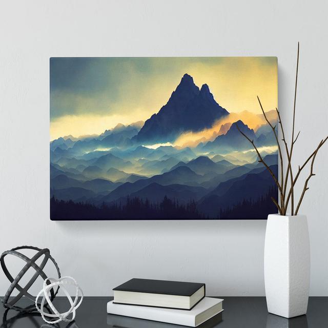 Beguiling Mountain Landscape - Wrapped Canvas Graphic Art Alpen Home Size: 35cm H x 50cm W x 3cm D on Productcaster.