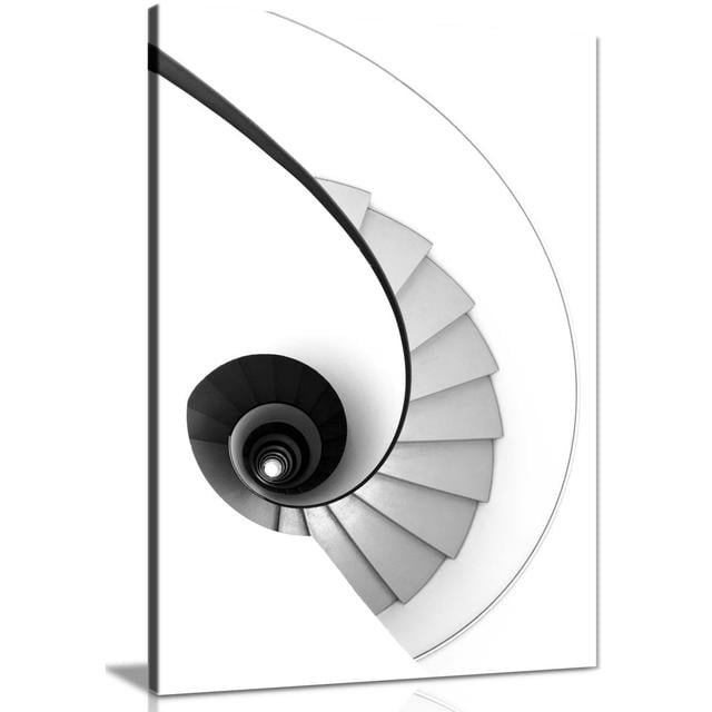 Architectural Infinite Stairs - Wrapped Canvas Photograph Panther Print Size: 91cm H x 61cm W on Productcaster.