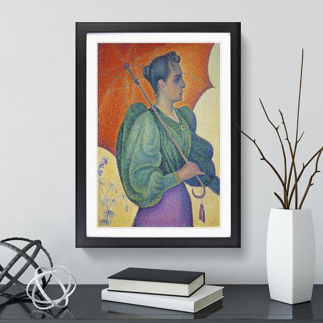 Woman with an Umbrella by Paul Signac - Picture Frame Painting East Urban Home Frame Option: Black Framed, Size: 48cm H x 36cm W x 2cm D on Productcaster.