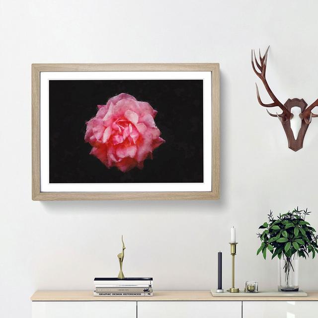 Lone Pink Carnation - Picture Frame Graphic Art Print East Urban Home Size: 33cm H x 45cm W x 2cm D, Frame Option: Oak Framed on Productcaster.