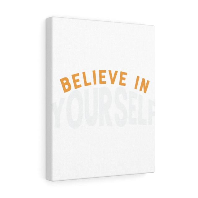 Believe in Yourself - Wrapped Canvas Typography Blue Elephant on Productcaster.