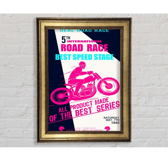 Motorbike Real Road Race - Single Picture Frame Art Prints Bright Star Size: 84.1cm H x 59.7cm W x 8cm D on Productcaster.