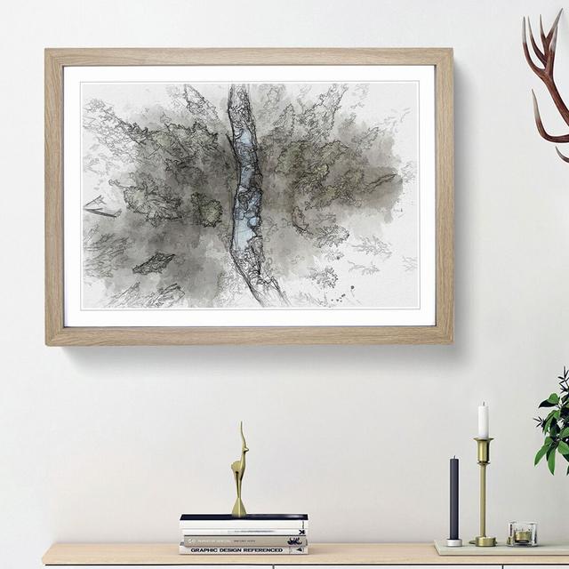 Forest Stream in Switzerland in Abstract - Picture Frame Graphic Art Print East Urban Home Frame Option: Oak Framed, Size: 62cm H x 87cm W x 2cm D on Productcaster.