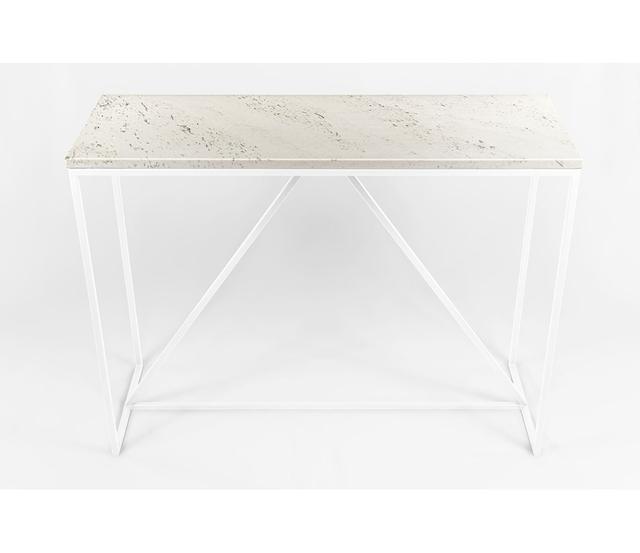 Adetutu 100Cm Console Table Canora Grey Table Base Colour: White, Table Top Colour: White Quartzite on Productcaster.