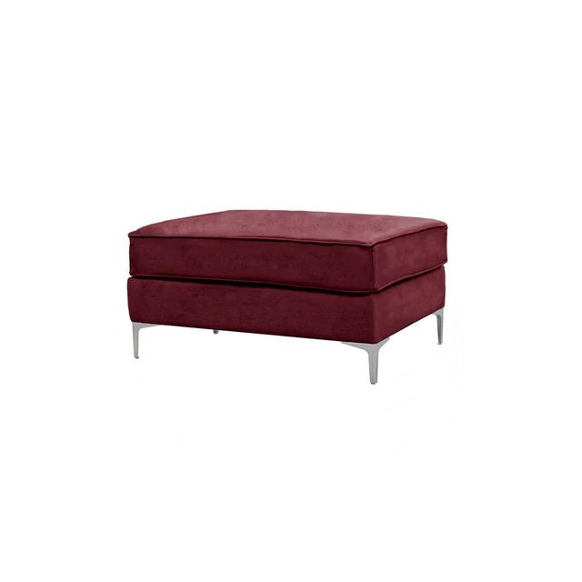 Fußhocker Georgio Canora Grey Polsterfarbe: Auberginenrot on Productcaster.