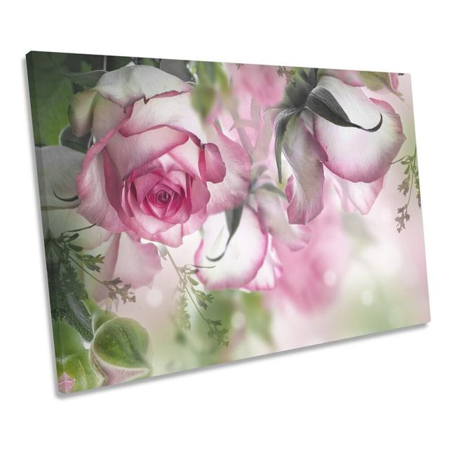 Beautiful Floral Flowers - Wrapped Canvas Print Canora Grey Size: 61cm H x 91.4cm W x 4cm D on Productcaster.