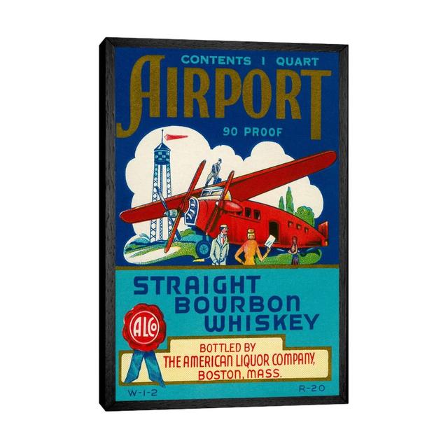 Airport Bourbon Whiskey - Print on Canvas Corrigan Studio Format: Black Framed, Size: 101.6cm H x 66.04cm W x 3.81cm D on Productcaster.