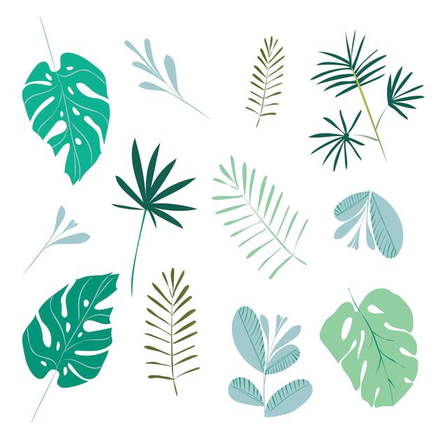 Set Of Tropical Leaves Bay Isle Home Size: 91cm H x 91cm W x 3.8cm D on Productcaster.