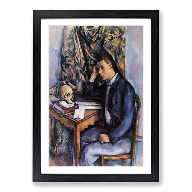 Young Man and Skull by Paul Cezanne - Picture Frame Painting East Urban Home Size: 36cm H x 27cm W x 2cm D, Frame Option: Black Framed on Productcaster.