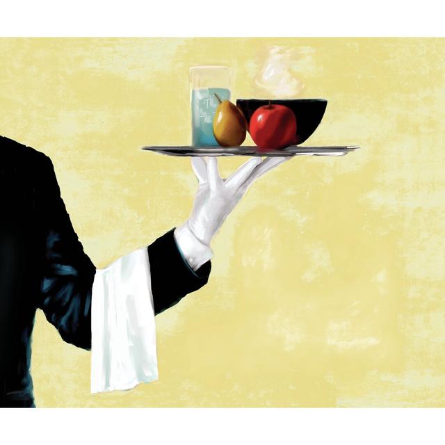 Waiter With Food I - Wrapped Canvas Painting Astoria Grand Size: 61cm H x 91cm W x 3.8cm D on Productcaster.