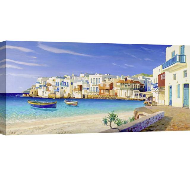 Mykonos by Adriano Galasso - Wrapped Canvas Painting Print Highland Dunes Size: 60 cm H x 120 cm W on Productcaster.