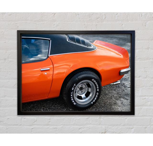 Orange End of Classic Car - Einzelbildrahmen Kunstdrucke auf Leinwand Bright Star Größe: 100 cm H x 141,4 cm B x 3,3 cm T on Productcaster.