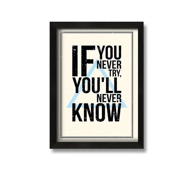 If You Never Try - Picture Frame Art Prints on Canvas Brayden Studio Size: 84cm H x 60cm W x 10cm D on Productcaster.