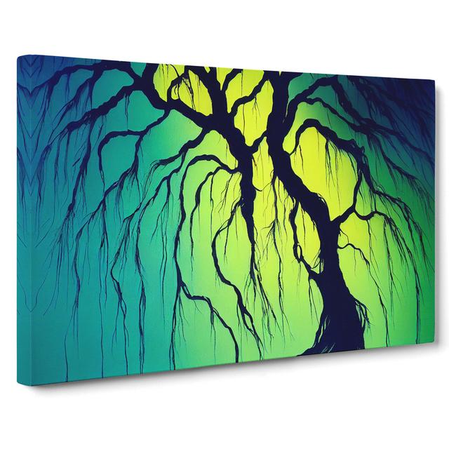 Handsome Weeping Willow Tree Abstract - Wrapped Canvas Print ClassicLiving Size: 35cm H x 50cm W x 3cm D on Productcaster.