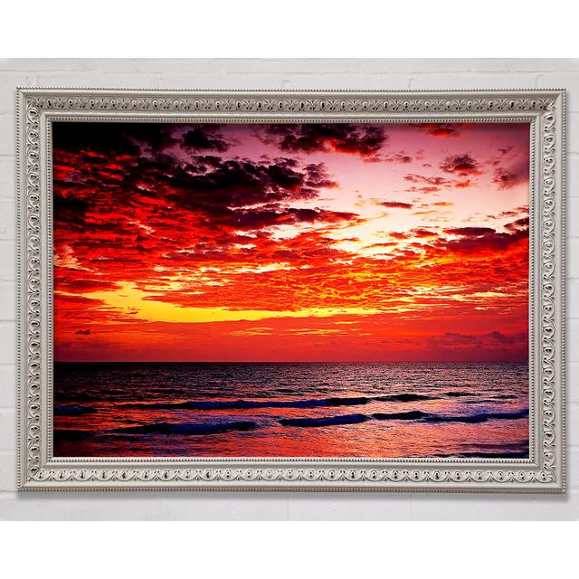 Lava Red Ocean Skies Framed Print Bright Star Size: 84.1cm H x 118.9cm W on Productcaster.