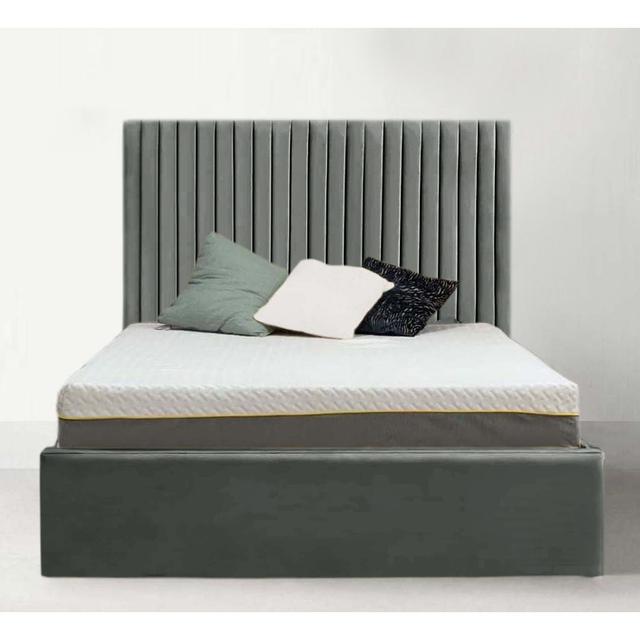 Leopoldine Upholstered Panel Bed Ebern Designs Size: Single (3'), Colour: Grey on Productcaster.