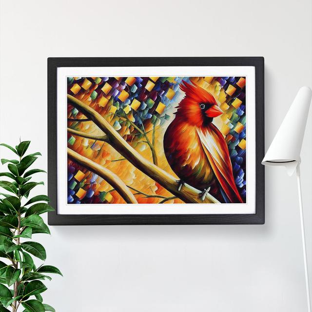 Cardinal Bird Vol.4 Abstract - Picture Frame Painting The Seasonal Aisle Framed Colour: Black Framed, Size: 25cm H x 34cm W x 2cm D on Productcaster.