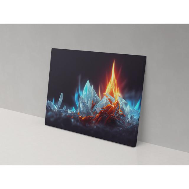 Glass and Fire - Wrapped Canvas Painting Metro Lane Size: 52cm H x 82cm W x 4cm D on Productcaster.