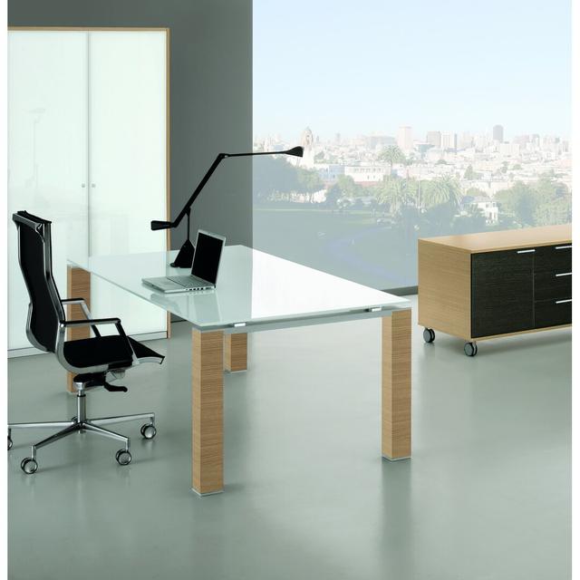 Brigitte Executive Desk Ebern Designs Size: 72cm H x 180cm W x 100cm D, Colour (Top/Frame): White/Light Brown on Productcaster.