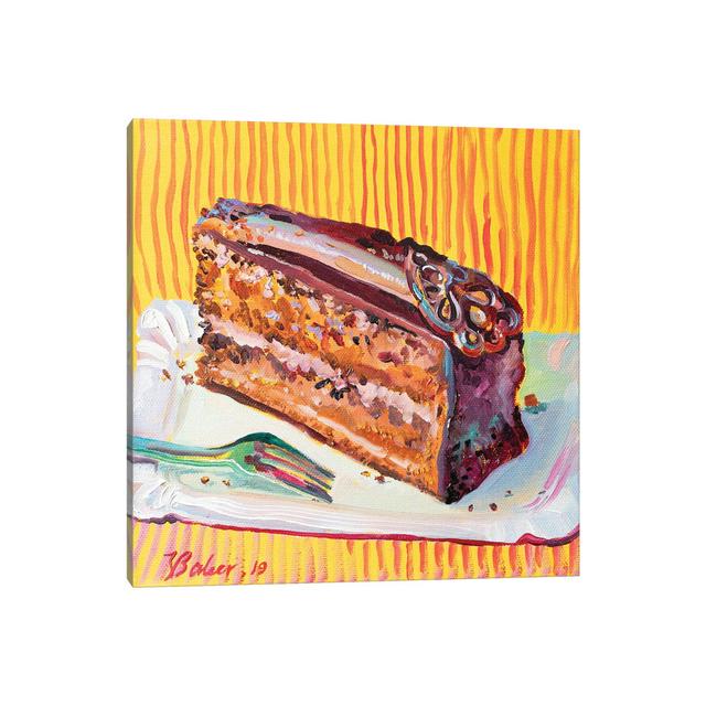 Piece Of Chocolate Cake by Katharina Valeeva - Wrapped Canvas Painting ClassicLiving Size: 45.72cm H x 45.72cm W x 3.81cm D on Productcaster.