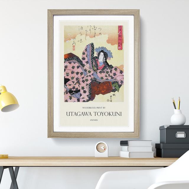 Woman Dressed in Pink Print by Utagawa Toyokuni - Picture Frame Painting East Urban Home Frame Option: Oak, Size: 65cm H x 48cm W x 2cm D on Productcaster.