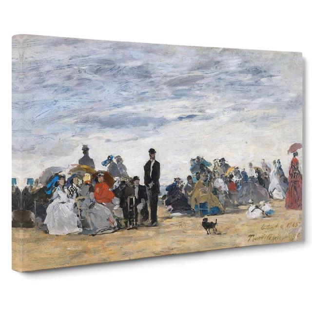 Beach at Trouville Vol.8 by Eugene Boudin - Wrapped Canvas Painting East Urban Home Size: 40cm H x 60cm W x 3cm D on Productcaster.