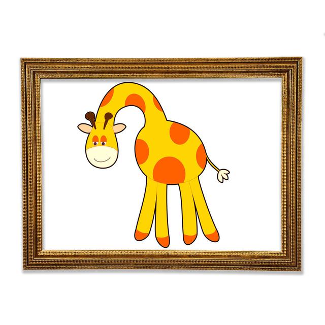 Funny Giraffe Looking Down Pink - Print Bright Star Size: 59.7cm H x 84.1cm W x 3cm D, Colour: White on Productcaster.