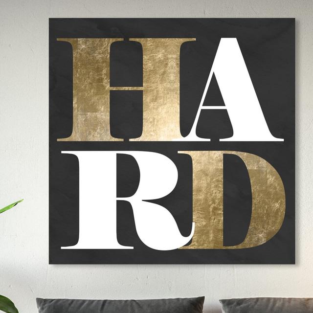 'Hard Play' Typography on Wrapped Canvas East Urban Home Size: 109.2 cm H x 109.2 cm W x 3.8 cm D on Productcaster.