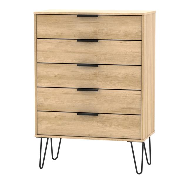 Fully Assembled Menifee 5 Drawer 76.5Cm W Chest of Drawers Corrigan Studio Colour: Oak on Productcaster.