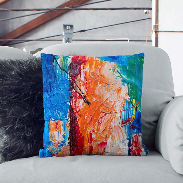 Abstract Art Painting Vol.208 by S.Johnson Cushion with Filling East Urban Home Size: 55 x 55 cm on Productcaster.