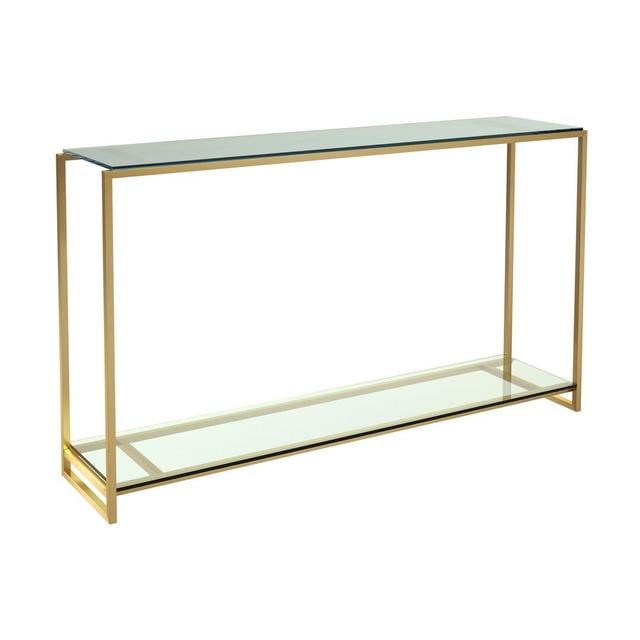 Wattripont 120cm Glass Top Console Table Fairmont Park Table Base Colour: Brass Brushed on Productcaster.