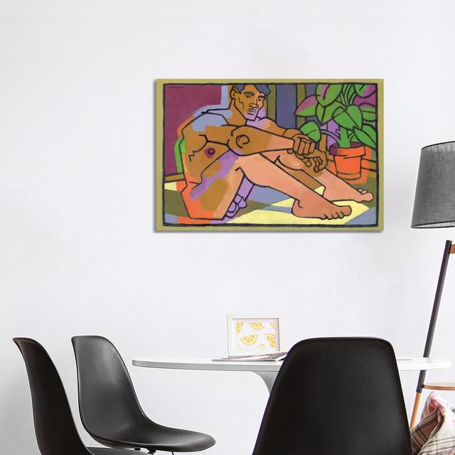 Nude Bodybuilder In The Living Room by Douglas Simonson - Wrapped Canvas Painting ClassicLiving Size: 66.04cm H x 101.6cm W x 1.905cm D on Productcaster.