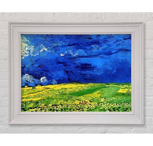 Van Gogh Wheat Field Under Clouded Sky Framed Print Rosalind Wheeler Size: 59.7cm H x 84.1cm W x 8cm D, Format: Galway White Framed Paper on Productcaster.