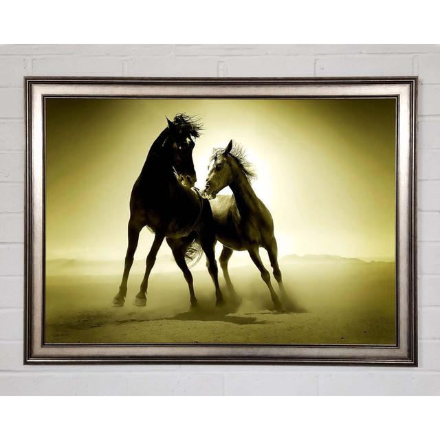 The Love Of Horses Sepia - Single Picture Frame Art Prints Gracie Oaks Size: 84.1cm H x 118.9cm W x 1.5cm D on Productcaster.