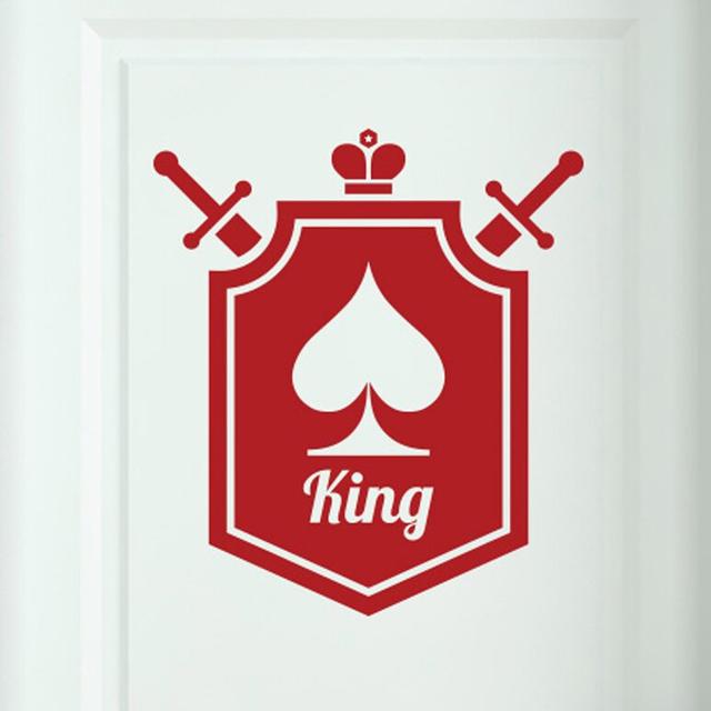 King of Spaces Shield Door Room Wall Sticker Happy Larry Colour: Dark Red on Productcaster.