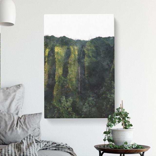 Kauai Waterfall In Hawaii - Wrapped Canvas Print East Urban Home Size: 76cm H x 50cm W x 3cm D on Productcaster.