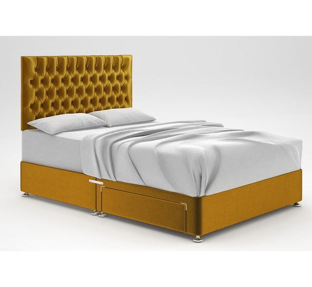 Zawacki Divan Bed Base 17 Stories Colour: Gold, Storage Type: 2 Drawers, Size: Small Double on Productcaster.