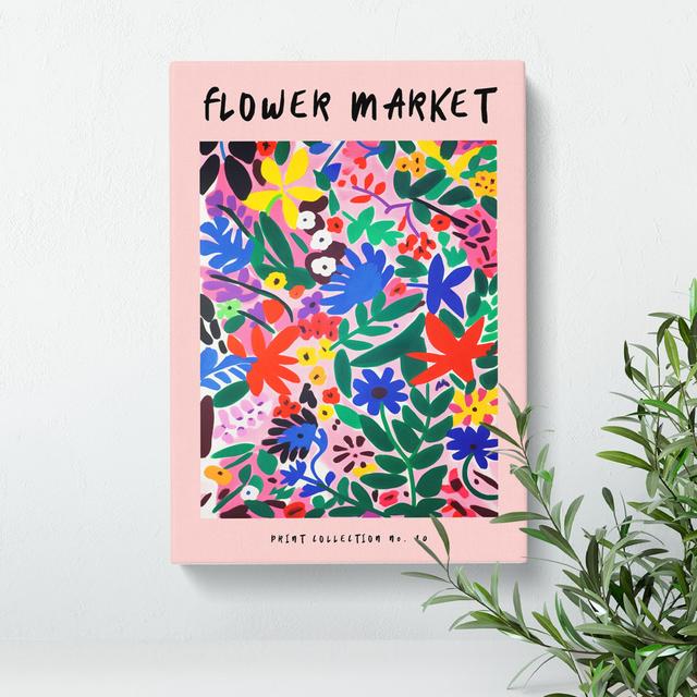 Pink Flower Market Exhibition No.10 - Wrapped Canvas Print George Oliver Size: 76cm H x 50cm W x 3cm D on Productcaster.