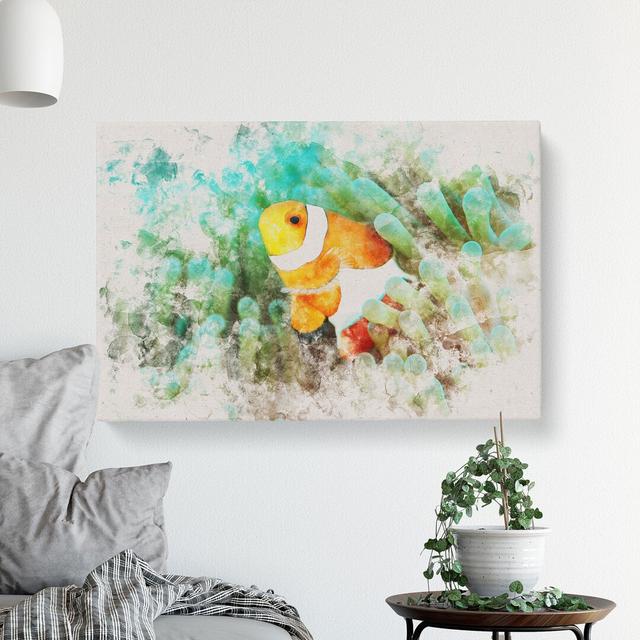 Clownfish Vol.1 Watercolour - Wrapped Canvas Graphic Art East Urban Home Size: 60cm H x 91cm W x 3cm D on Productcaster.